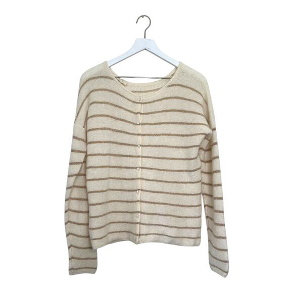 Sezane Gaspard Striped Cardigan Size Large - Picture 2 of 8